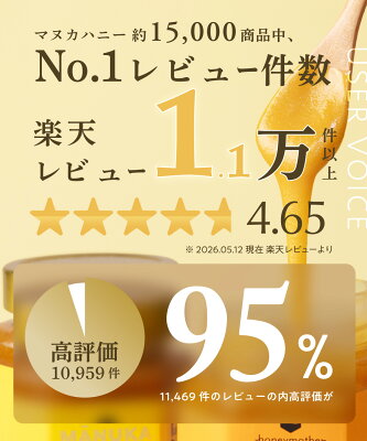 【公式】マヌカハニー UMF10+ 250g MGO261+ 生はちみつ【初回限定＆送料無料 】 楽天ランキング1位 ハニーマザー UMF ニュージーランド 非加熱 無添加 無加工 喉 痛み ケア 抗菌力 美容 ダイエット 腸活 蜂蜜 100％ ；
